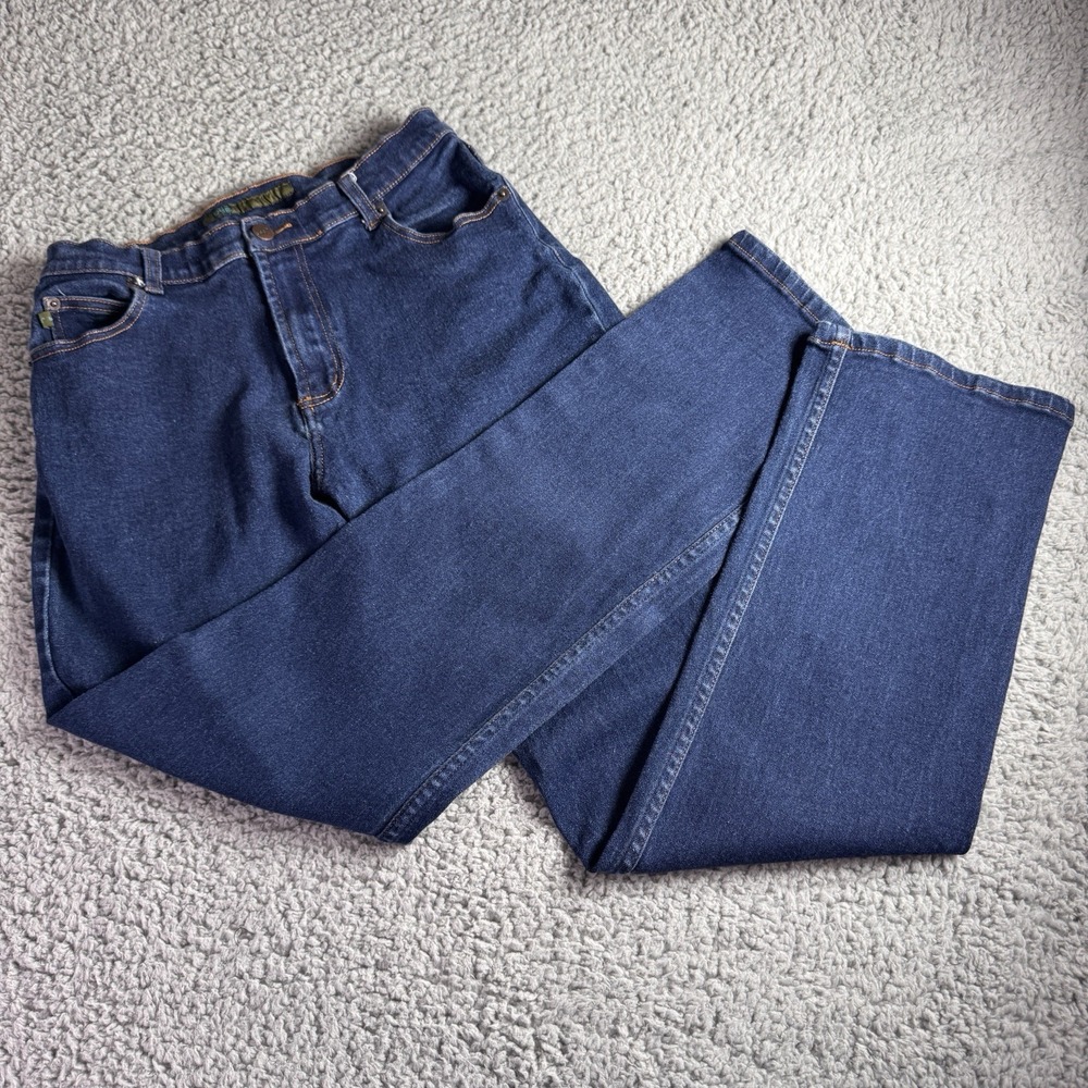 BDG Woman's Indigo Blue Cowboy Baggy Mid‎ Rise Straight Leg Y2K Jeans Size 11